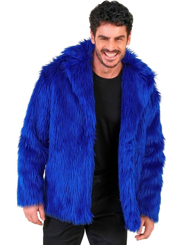 Carnaval Bontjas Blauw Heren