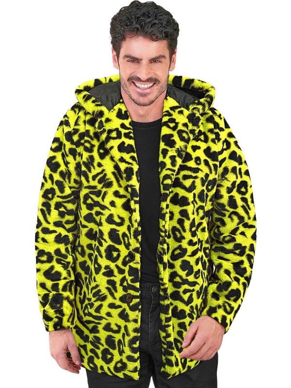 Carnaval Bontjas Geel Panterprint Luipaard Heren