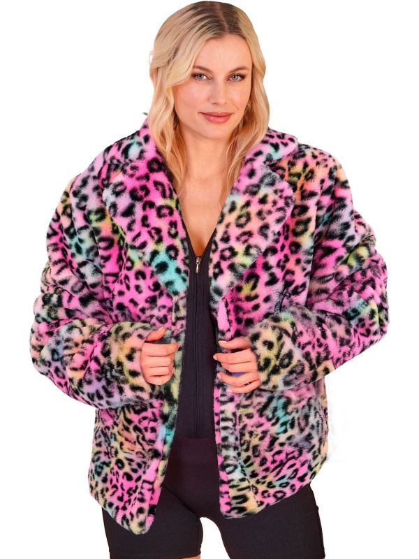 Carnaval Bontjas Regenboog Panter Luipaard Dames