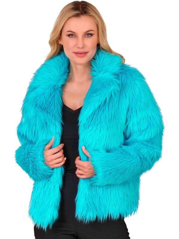 Carnaval Bontjas Turquoise Blauw Dames