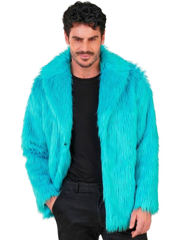 Carnaval Bontjas Turquoise Blauw Heren