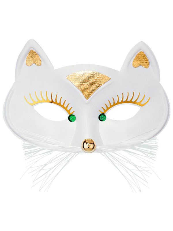 Carnaval Oogmasker Dames Kat Wit