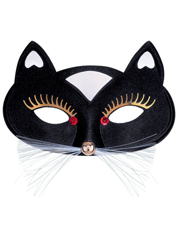 Carnaval Oogmasker Dames Kat Zwart