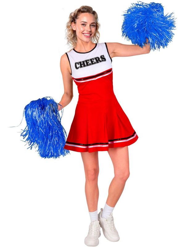 Cheerleader Jurk Dames Rood Wit