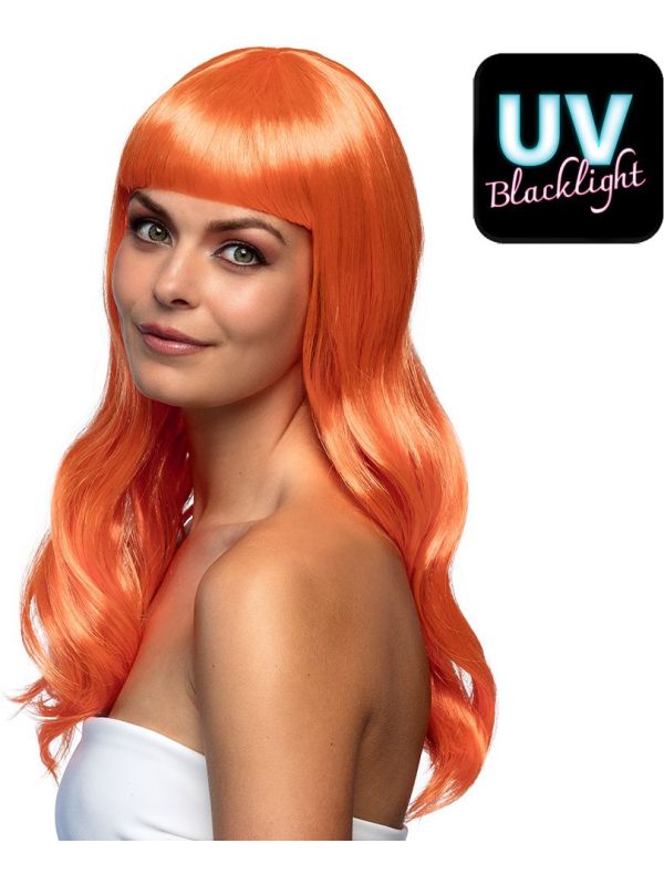 Chique Lange Pruik Oranje