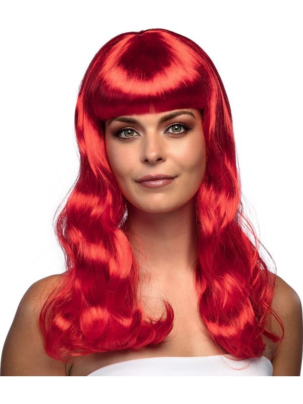 Chique Lange Pruik Rood