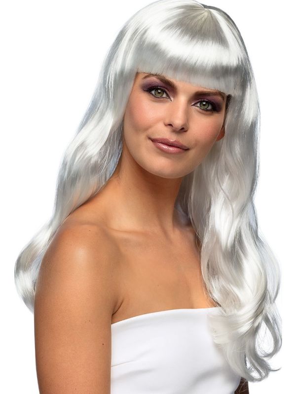 Chique Lange Pruik Wit