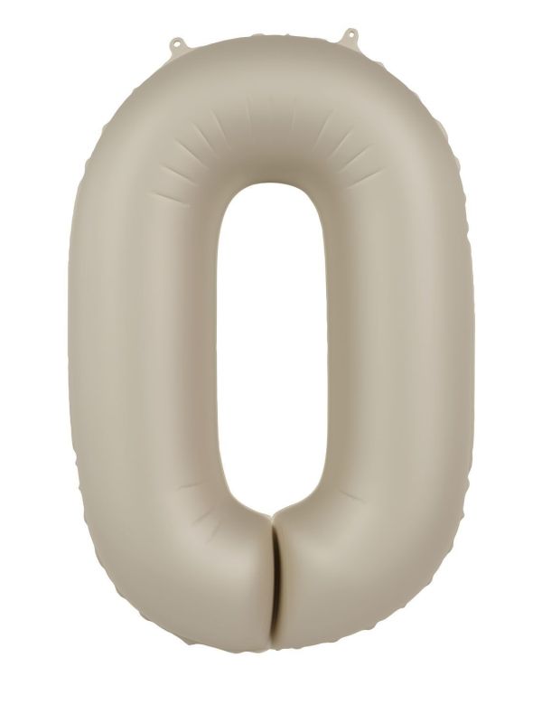 Cijfer 0 Folieballon Crème Wit 86 cm