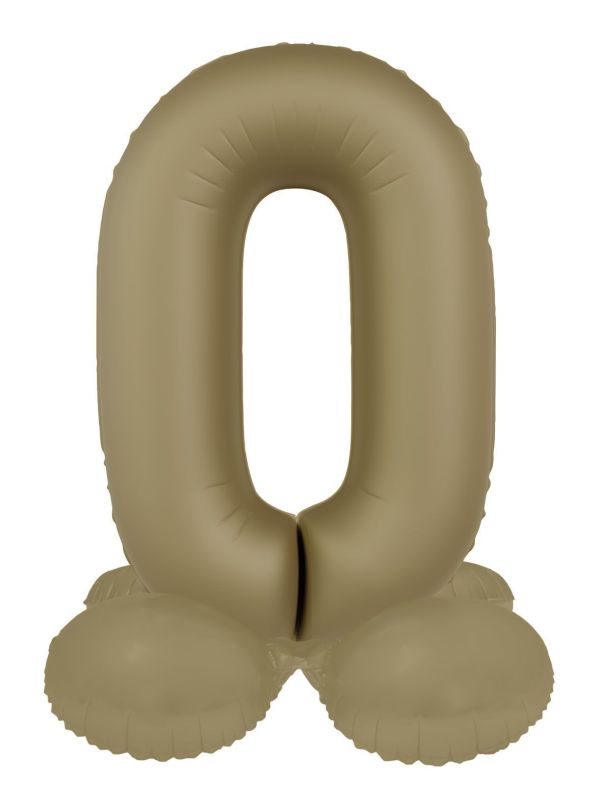 Cijfer 0 Folieballon Staand Goud 41 cm