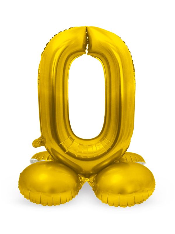 Cijfer 0 Goud met Standaard 72cm