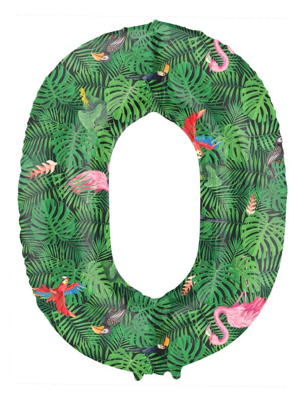 Cijfer 0 Jungle Folieballon
