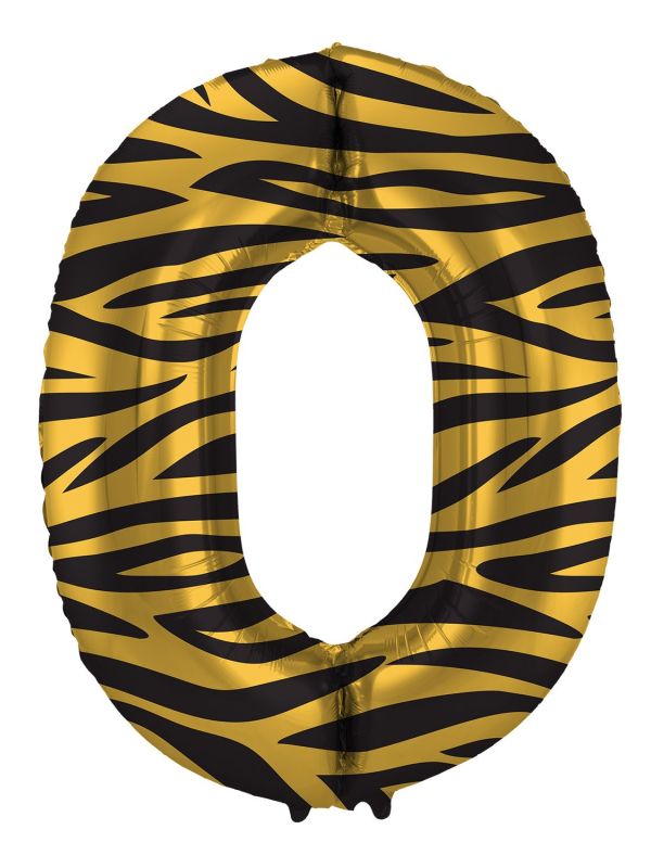 Cijfer 0 Tiger Chic Folieballon