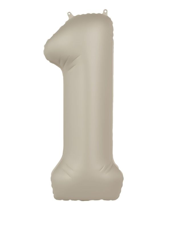 Cijfer 1 Folieballon Crème Wit 86 cm