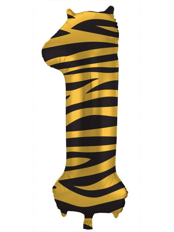 Cijfer 1 Tiger Chic Folieballon
