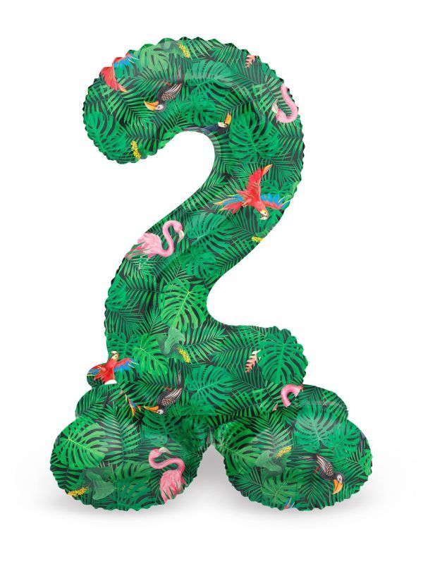 Cijfer 2 Jungle Staande Folieballon
