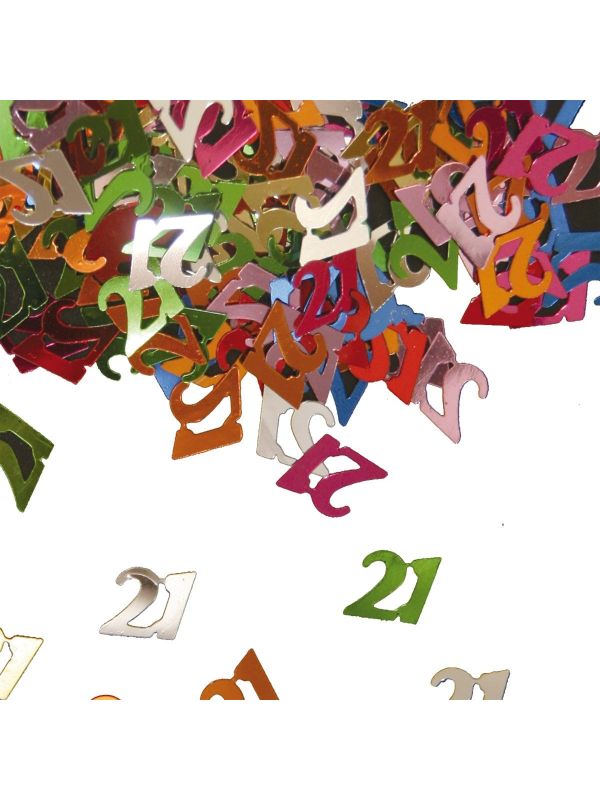 Cijfer 21 Tafeldecoratie Sierconfetti Verjaardag