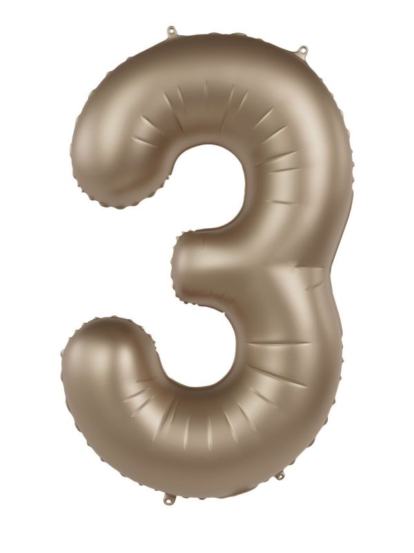 Cijfer 3 Folieballon Goud 86 cm