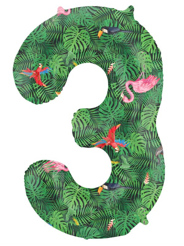 Cijfer 3 Jungle Folieballon