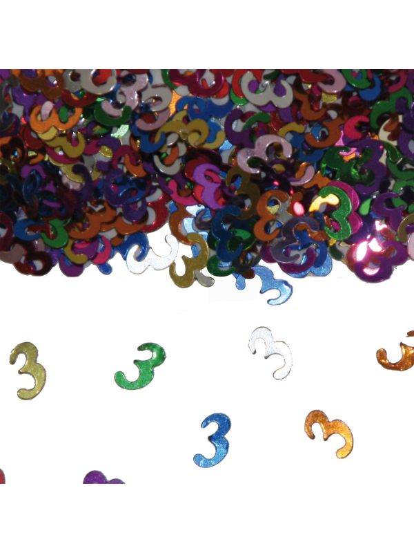 Cijfer 3 Tafeldecoratie Sierconfetti Verjaardag