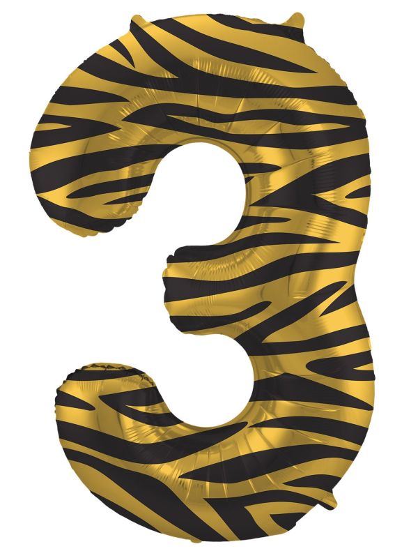 Cijfer 3 Tiger Chic Folieballon