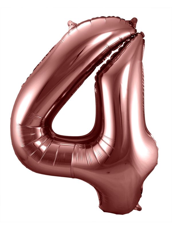 Cijfer 4 Bronzen Folieballon 86cm