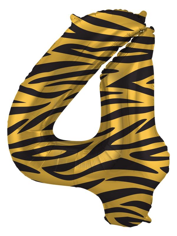 Cijfer 4 Tiger Chic Folieballon