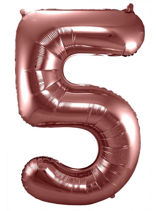 Cijfer 5 Bronzen Folieballon 86cm