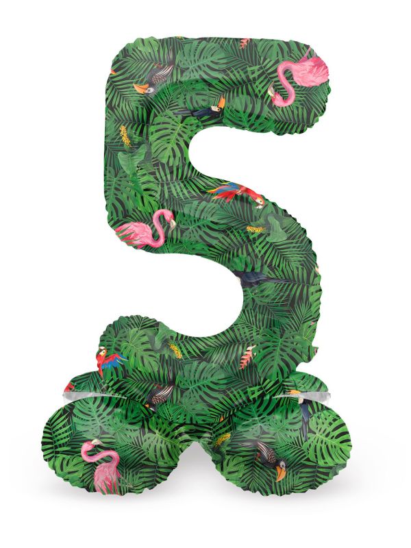 Cijfer 5 Jungle Staande Folieballon