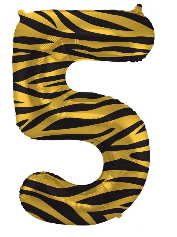 Cijfer 5 Tiger Chic Folieballon