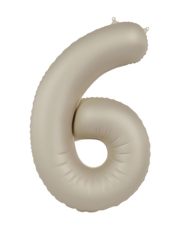 Cijfer 6 Folieballon Crème Wit 86 cm