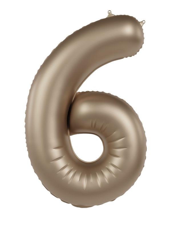Cijfer 6 Folieballon Goud 86 cm