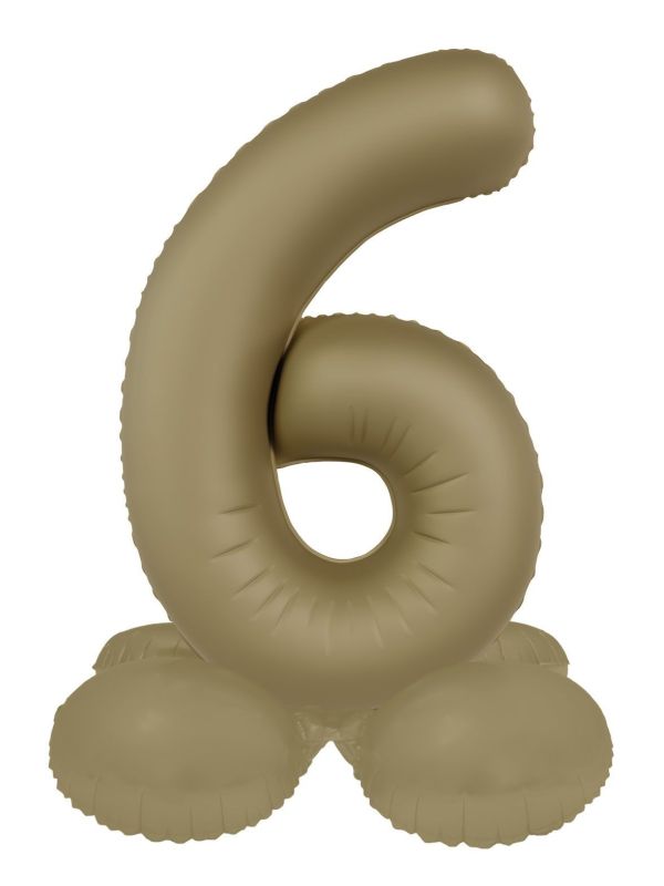 Cijfer 6 Folieballon Staand Goud 72 cm