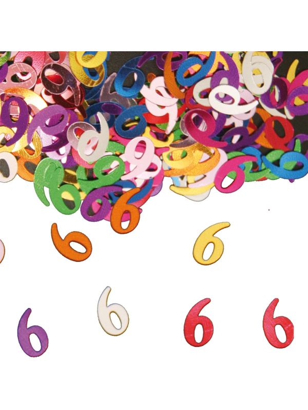 Cijfer 6 Tafeldecoratie Sierconfetti Verjaardag