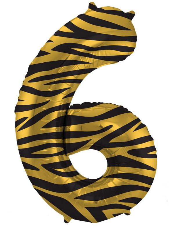 Cijfer 6 Tiger Chic Folieballon