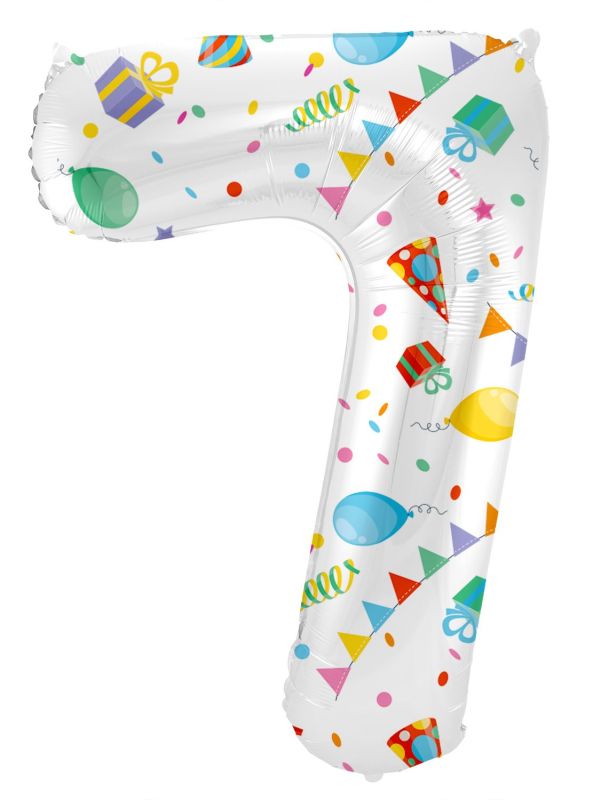 Cijfer 7 Feestelijke Party Folieballon