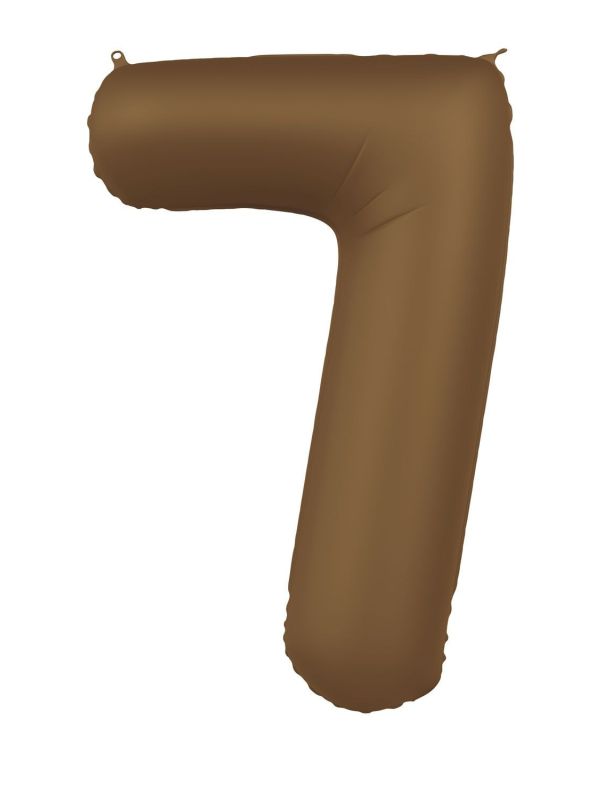 Cijfer 7 Folieballon Bruin 86 cm