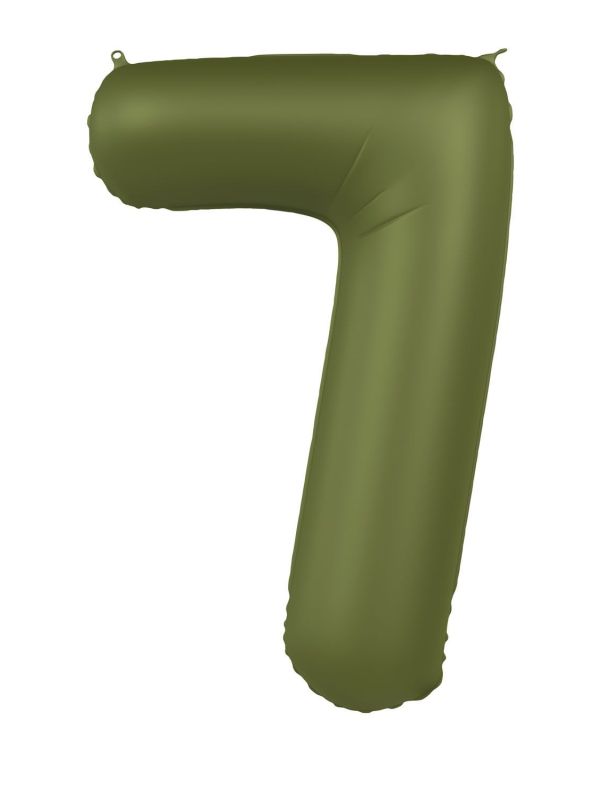 Cijfer 7 Folieballon Olijfgroen 86 cm
