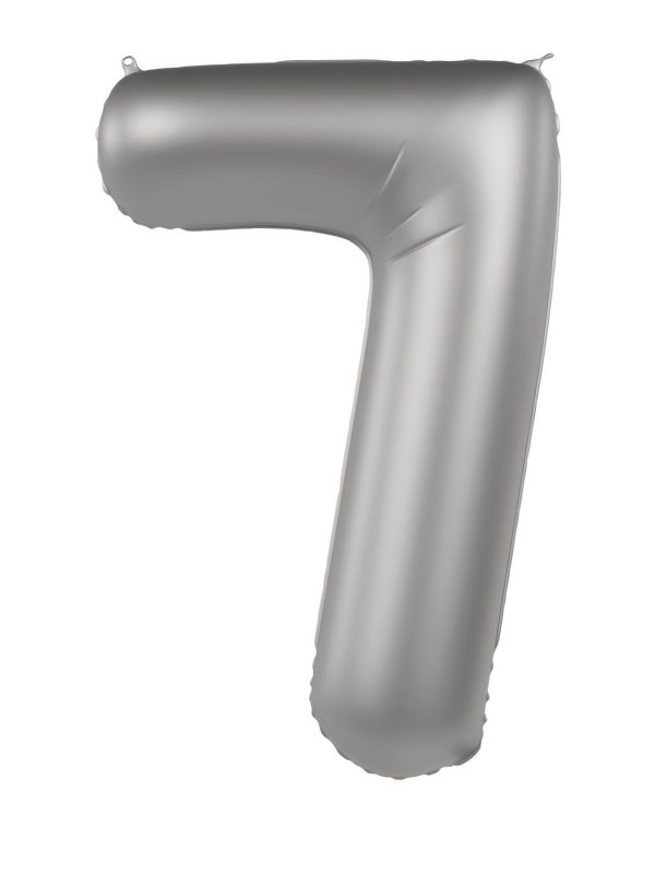 Cijfer 7 Folieballon Zilver 86 cm