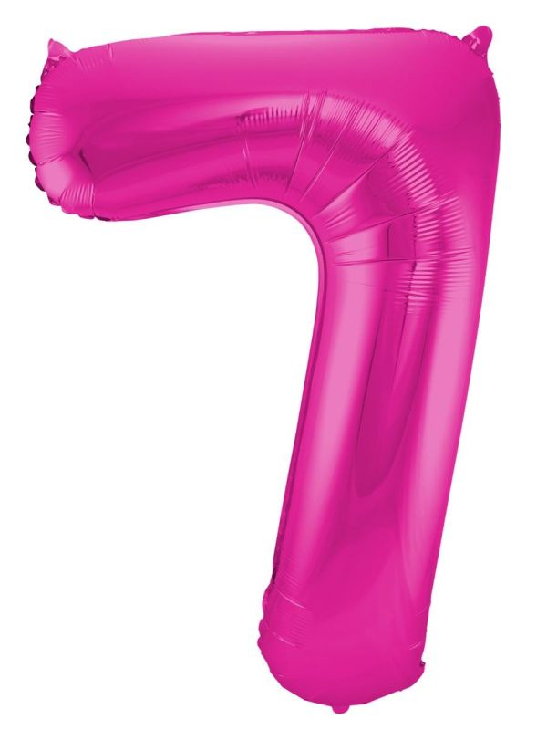 Cijfer 7 Roze Folieballon 86cm