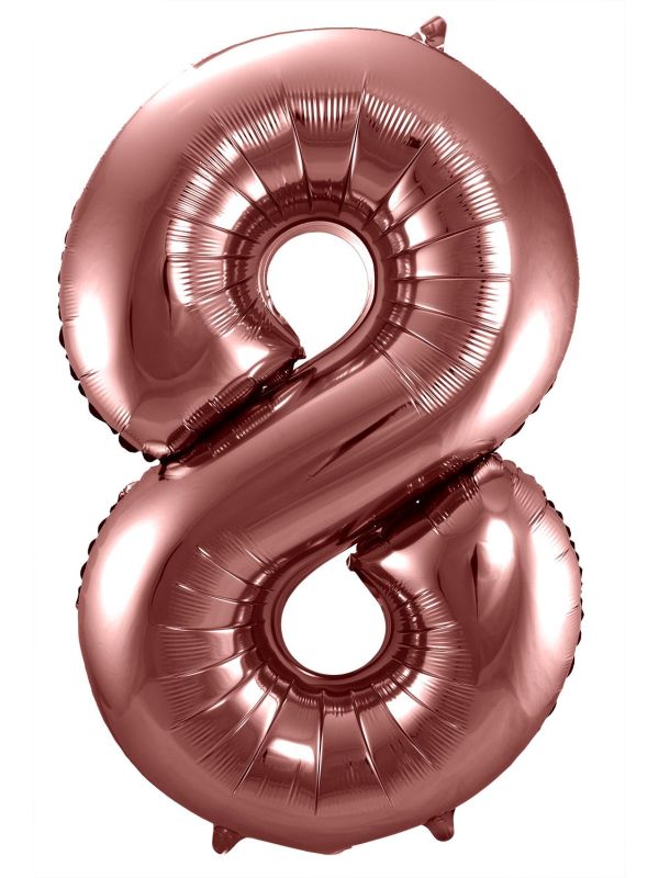 Cijfer 8 Bronzen Folieballon 86cm