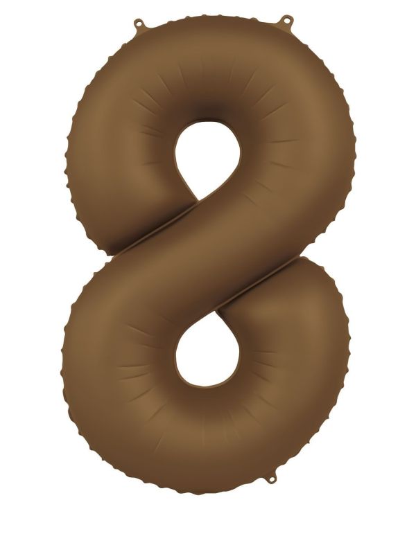 Cijfer 8 Folieballon Bruin 86 cm