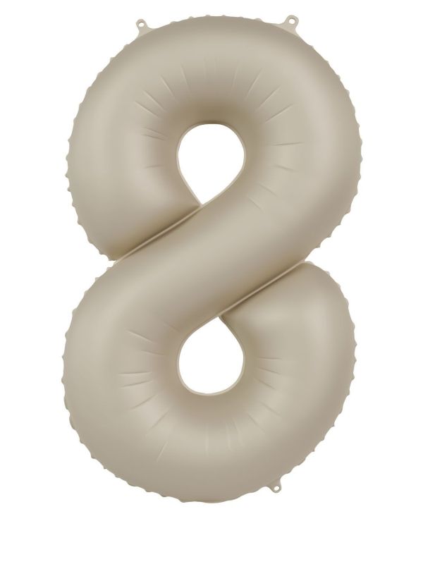 Cijfer 8 Folieballon Crème Wit 86 cm