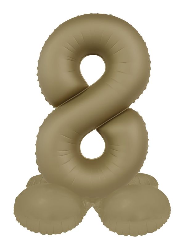 Cijfer 8 Folieballon Staand Goud 41 cm