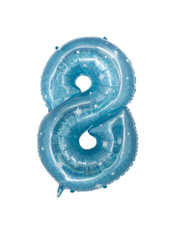 Cijfer 8 Galatic Aqua Folieballon 101cm