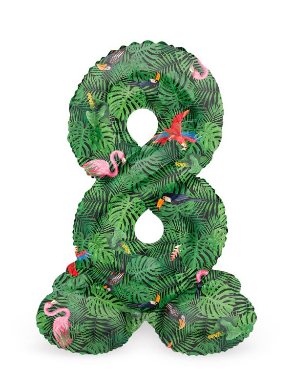 Cijfer 8 Jungle Staande Folieballon
