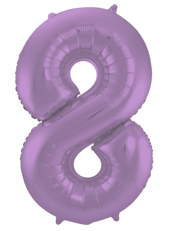Cijfer 8 Metallic Paars Folieballon 86cm