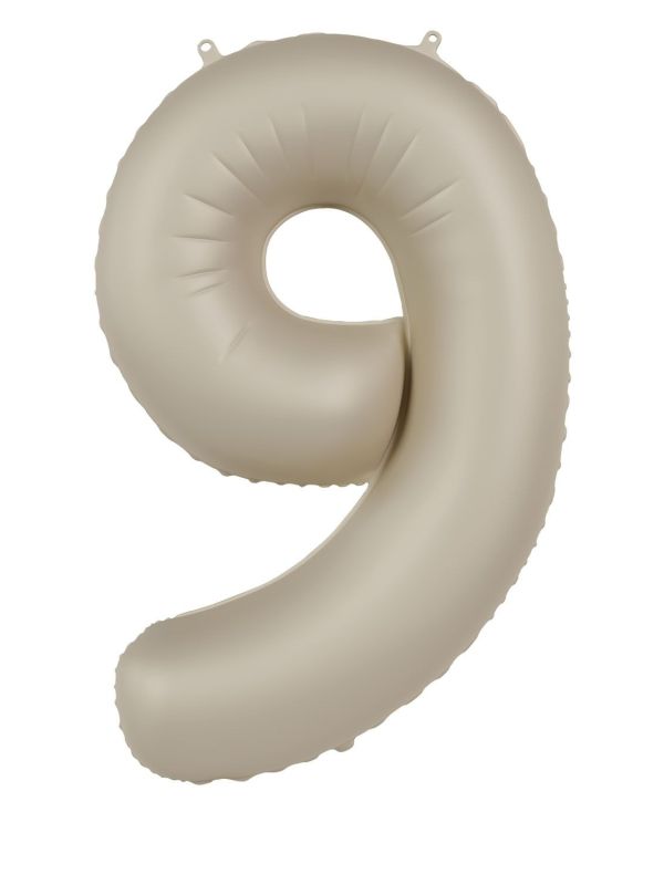 Cijfer 9 Folieballon Crème Wit 86 cm
