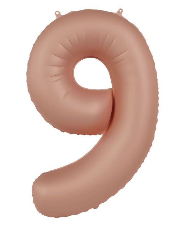 Cijfer 9 Folieballon Vintage Roze 86 cm
