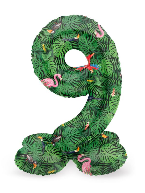 Cijfer 9 Jungle Kleine Staande Folieballon