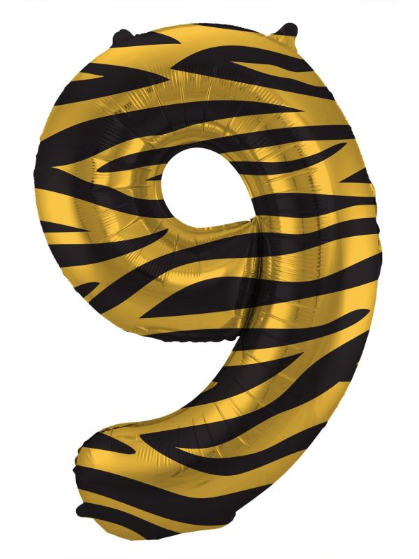 Cijfer 9 Tiger Chic Folieballon
